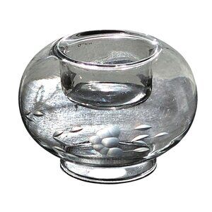 Princess House Heritage Votive Candleholder 2.5in crystal 1980s etched floral